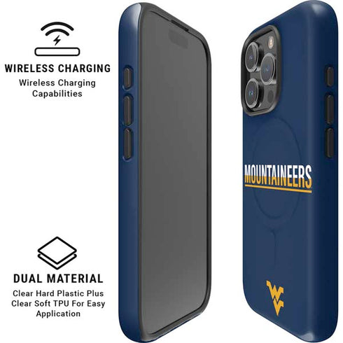 West Virginia University Blue Wood Floor iPhone 16 Pro Magsafe Impact Case